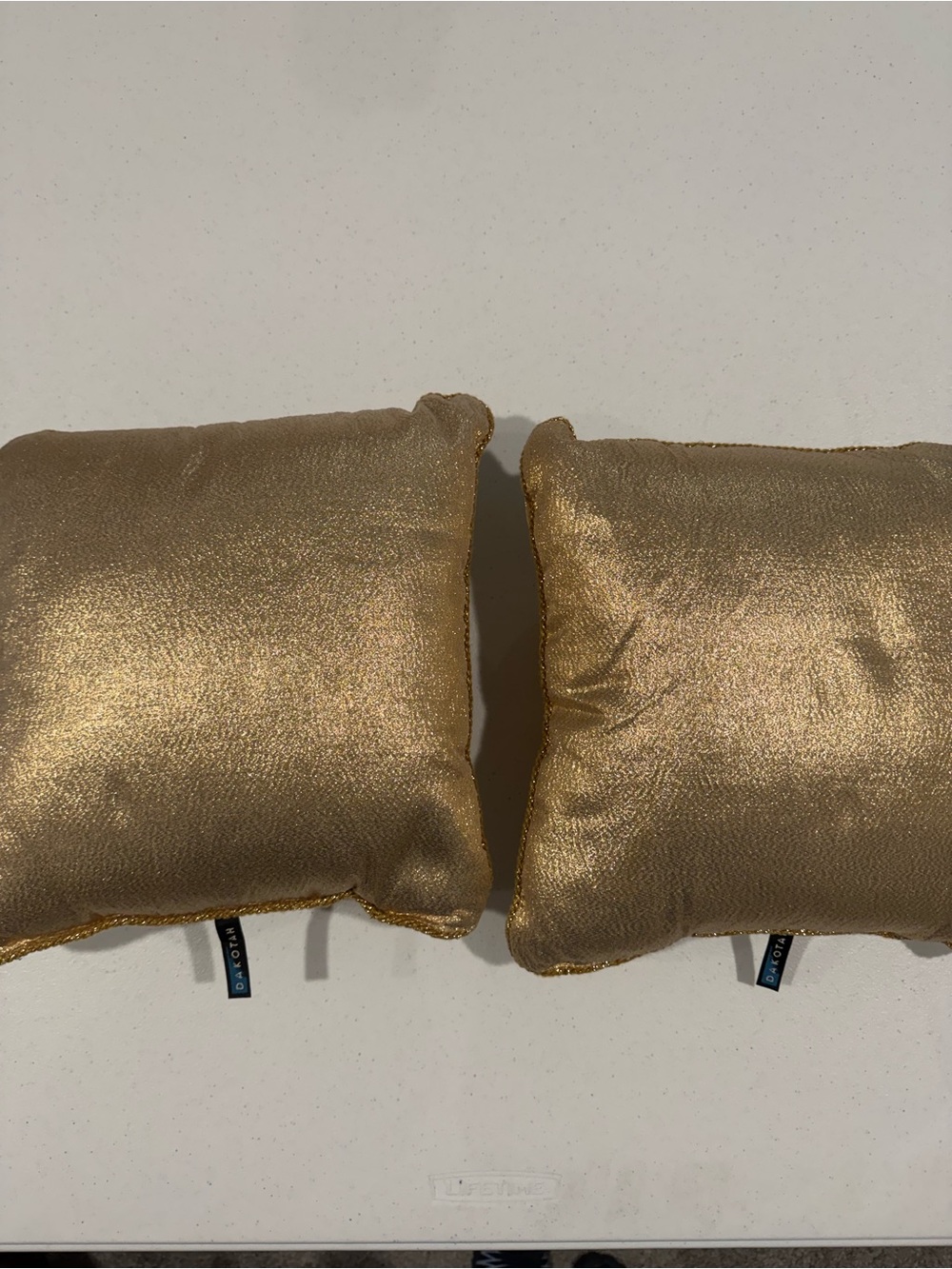 Metallic Gold Accent Throw Pillow Pair - Dakotah